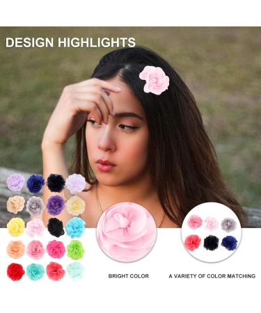 Frcolor 20-Piece Rose Flower Hair Clip Barrette Set - Stylish Hair Accessories for Women & Girls | International Shipping Available - Buy Online on GoSupps.com