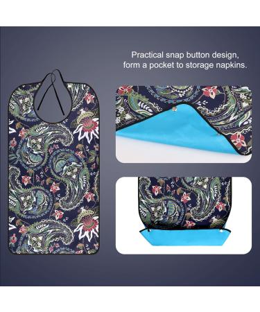 AIEX Adult Bibs - Waterproof Floral Print, Washable & Reusable Clothing Protectors - Buy Online on GoSupps.com