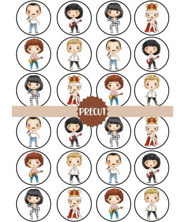 PRECUT Queen Edible Cupcake Toppers - Freddie Theme Premium Thickness SWEETENED VANILLA - wafer card disc cake decorations (Pack of 24) - Buy Online on GoSupps.com