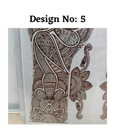 Indian Bridal Mehendi Tattoo | Temporary Henna Hand Sticker Mandala Wedding Body Sticker - Design No. 5 - Buy Online on GoSupps.com