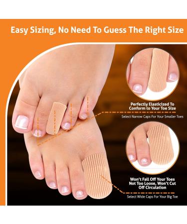 BlisterPod Gel Toe Caps (2-Pack) Narrow Size for Small Toes | Stop Rubbing & Prevent Toe Blisters | Double Cushion Gel Layer for Extra Relief in Sport | Hypoallergenic Latex Free Washable Reusable - Buy Online on GoSupps.com