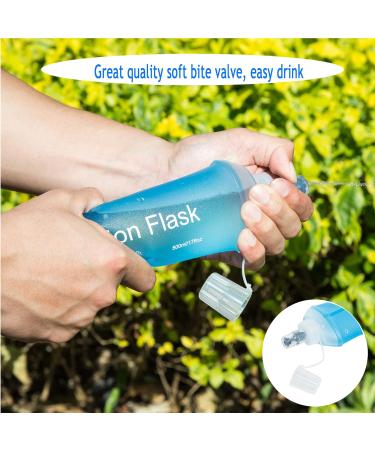 Axen 150ml Soft Flask - TPU Foldable Hydration Bottle for Running Cycling & Hiking (Pack of 2) | Lightweight & Collapsible Water Flask - Buy Online on GoSupps.com