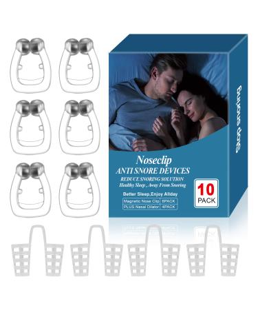 Anti Snoring Devices,6 Magnetic Nose Clips,4 Nasal Dilators Silicone Nasal Clips.Including Portable Storage Case,Snoring Solution,Restful Sleeping at Night for Men&Women
