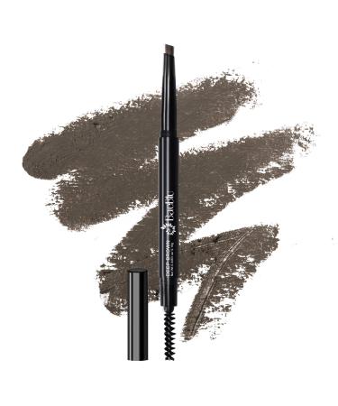 BaeBlu Cruelty Free Retractable Eyebrow Crayon  Vegan Non-Toxic Long Wear Brow Definer With Brush  Deep Brown Pen