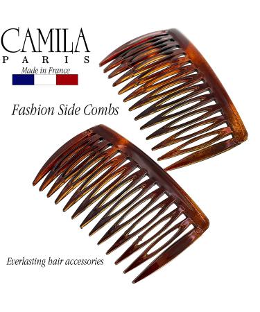 Camila Paris AD825/2 Small Curved Tortoise Shell French Hair Side Comb - Strong Hold Hair Clip for Women - Made in France - Buy Online on GoSupps.com
