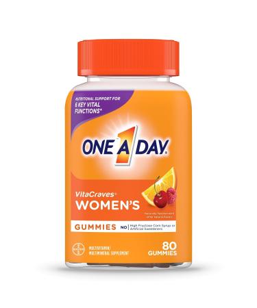 One A Day Women s  Multivitamin Gummies Supplement with Vitamin A Vitamin C Vitamin D Vitamin E and Zinc for Immune Health Support* Calcium & more 80 count