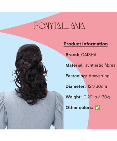 CAISHA 30cm Mia Braid Hair Extension - Voluminous Wavy Black & Dark Brown Mix with Cord Closure | International Shipping Available - Buy Online on GoSupps.com