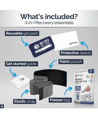 Ankle Ice Pack Wrap for Sports Injuries - Hot/Cold Gel Pack for Pain Relief - Microwavable Heat/Cold Compress for Achilles Tendonitis & Plantar Fasciitis - by Gelpacks Direct - Buy Online on GoSupps.com