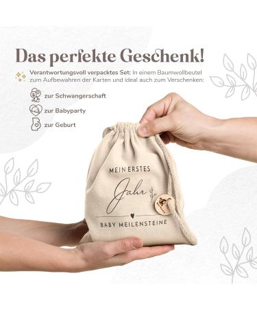 Holz Meilensteinkarten f r Babys 30 edle Holzscheiben als Geschenk zur Geburt oder Babyparty f r werdende M tter und Eltern - Buy Online on GoSupps.com