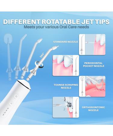 Water Dental Flosser - Cordless Rechargeable 300ML Oral Irrigator | IPX7 Waterproof 3 Modes Portable with 4 Jet Tips for Home & Travel - Buy Online on GoSupps.com