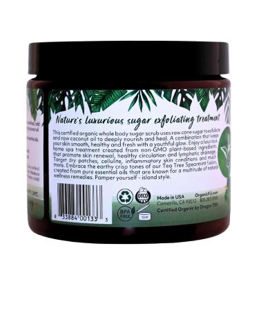 Organic Fiji Coconut Oil Infused Sugar Scrub for Face & Body 20-Ounces (20 Ounce (Pack of 1) Tea Tree Spearmint) Tea Tree Spearmint 20 Ounce (Pack of 1) - Buy Online on GoSupps.com