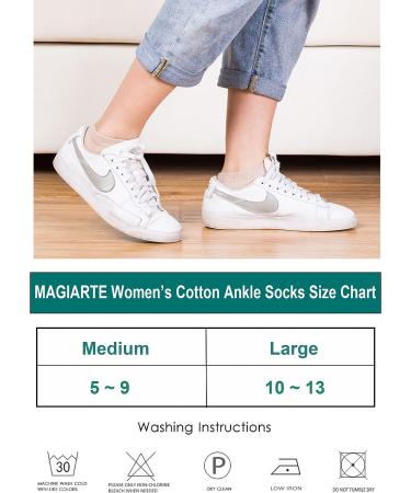 MAGIARTE Women's Cotton Ankle Socks 6-Pack, Low Cut Athletic No Show Socks - Size 6-9 - Buy Online on GoSupps.com