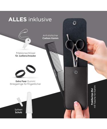 Fabcare Professional Effilator Scissors - 5.5 Extra Sharp Thinning Scissors with Comb & Etui | Premium Hairdresser Tools - Buy Online on GoSupps.com