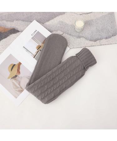 Bringluck2u Long Hot Water Bottle - 2L Soft Cover for Neck & Shoulder Relief | Dark Gray Knitted - 72cm x 12cm - Buy Online on GoSupps.com