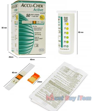 Roche Accu-Chek Active Blood Glucose Meter + 50 Test Strips | 1 Box - Buy Online on GoSupps.com
