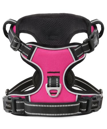 Heele dog harness without train breast dishes for small dogs adjustable reflective dog dishes breathable dog harness with padded handle no-pull dog harness fuchsie XS XS-breast circumference: 33-43cm uni-foxie
