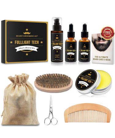 Men's Beard Grooming Kit - Wash, Oil, Balm, Comb, Brush, Scissor - 100% Pure & Organic - Buy Online on GoSupps.com