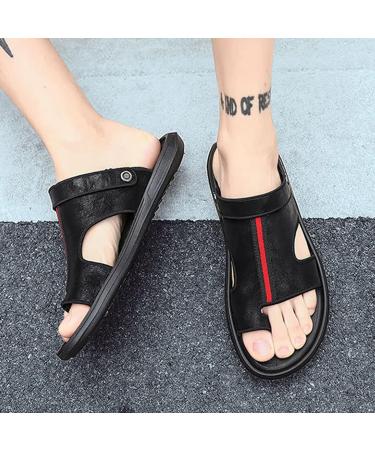 WCXTY Bunion Toe Ring Sandals for Men - Orthotic Flat Sandals for Plantar Fasciitis - Lightweight Non-Slip Beach Slippers - Size 8.5, Black - Buy Online on GoSupps.com