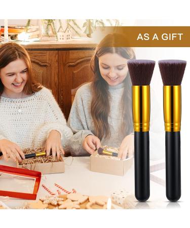 2 Pack Self Tanner Kabuki Brushes for Easy Face Application - Sunless Tanning Brush for Men and Women - Flat Head Design - Buy Online on GoSupps.com