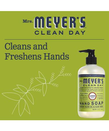 Mrs. Meyer's Lemon Verbena Hand Soap - 12.5 fl. oz (Pack of 3) | Essential Oils, Biodegradable Formula - Buy Online on GoSupps.com