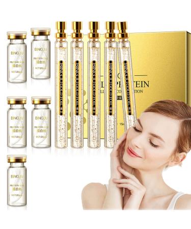 Soluble Protein Thread And Nano Gold Essence Combination Gold Face Serum Active Collagen Silk Thread 24k Gold Face Serum Active Collagen Silk Absorbable Collagen Threads (With 5XExtra Protein Thread)