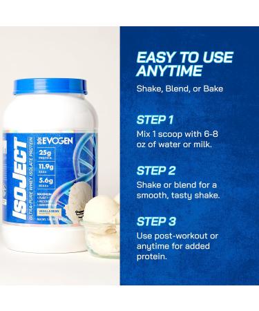 Evogen Isoject - Whey Protein Isolate | Ultra-Pure Whey Protein Powder with Ignitor Enzymes BCAAs and EAAs | Enhanced Absorption & Recovery | Vanilla Bean | 25 Servings - Buy Online on GoSupps.com