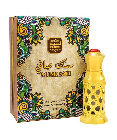 Nasee'm Mus'k Saf'i Concentrated Perfume Oil Alcohol Free With Composition Of Musk Amber Sandalwood Long Lasting Arabian Fragrance Oil For Men & Women 6 Millilitres