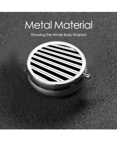 Black & White Stripe Mini Pill Box - 3 Compartment Travel Organizer | Portable Medicine Case for Home & Office - Buy Online on GoSupps.com