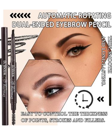 3 Pcs Waterproof Eyebrow Pencil Longwearing Eyebrow Pen Makeup with Brush Smudge Proof Brow Pen Eye Brow Pencils for Women Daily Eye Makeup(Black) - Buy Online on GoSupps.com