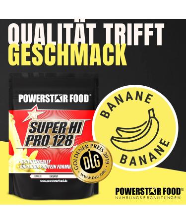 Powerstar Super Hi Pro 128 - Multi-Component Protein Powder Banana | 80% Protein | Muscle Building & Weight Loss | 5x1000g (1kg) - Buy Online on GoSupps.com