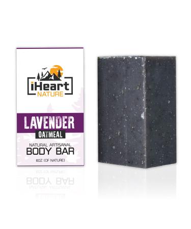 Organic Lavender Oatmeal Soap Bar (Large 6 Ounce) Made in USA (Beautiful Clear Glowing Skin) Nourishing Exfoliating Healing Vegan Natural Handmade Aromatherapy Soap Lavender & Oatmeal