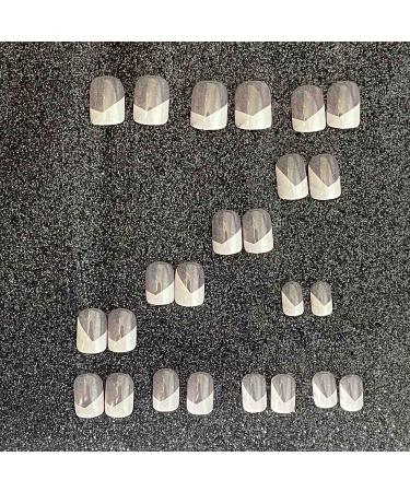 Carufin 24 Square Shiny Press-On Nails | Short Acrylic False Nails for Women & Girls | International Shipping Available - Buy Online on GoSupps.com