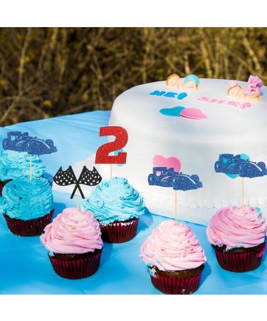 Maicaiffe Two Fast Cupcake Toppers Race Car Birthday Cupcake Toppers 2nd Birthday Two Cool Racing Party Dessert Decors Racing Party Decorations 24Pcs Glitter - Buy Online on GoSupps.com