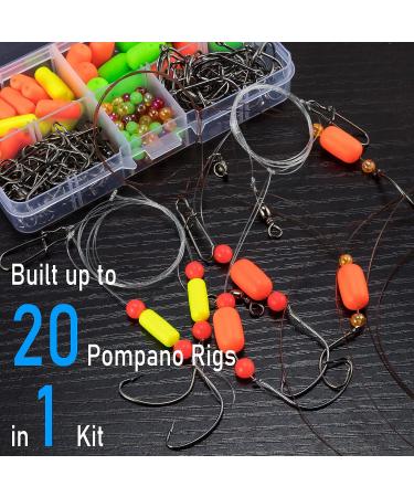 Dr.Fish 200PCs Pompano Rig Making Kit | Surf Fishing Rig Accessories | Saltwater Bottom Rig Parts with Circle Hooks, Beads, Swivels, and Snaps - Buy Online on GoSupps.com