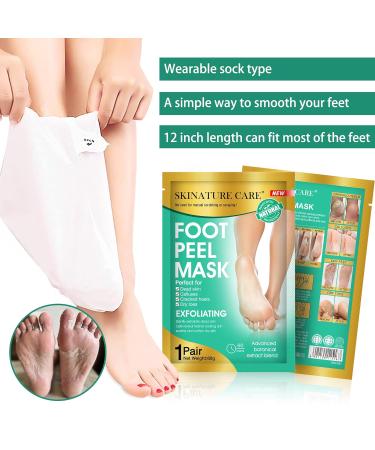 SKINATURE CARE Foot Peel Mask 3 Pack - Exfoliating Foot Mask for Cracked Heels - Moisturizing & Repairing Rough Heels - Lavender Scent - 3 Pairs - Buy Online on GoSupps.com