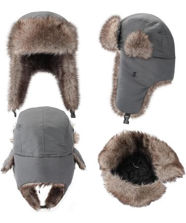 Russian Trapper Ushanka Hats - 3-Piece Set for Men and Women | Winter Bomber Eskimo Hat with Ear Flaps | Windproof and Warm | Classic Style - Buy Online on GoSupps.com