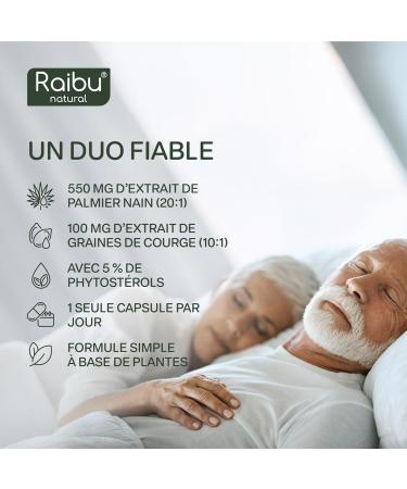 Saw Palmetto - Haute Teneur: 11000 mg de Palmier Nain par G lule (20:1) avec Graines de Courge - 120 G lules de Palmier Nain pour 4 Mois d Utilisation - V gan & Sans Additifs - Raibu - Buy Online on GoSupps.com