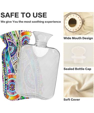 Naanle Geometric Mandala Heat Bottle - 2L Hot Water Bottle for Pain Relief Cold & Heat Therapy Bed & Hand Warmer - Buy Online on GoSupps.com
