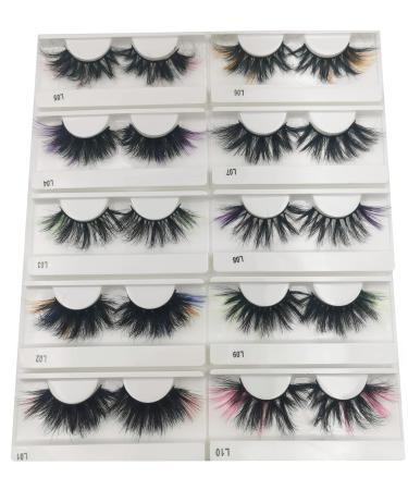 25mm Colored Mink Lashes - Dramatic Fluffy False Eyelashes for Festivals & Cosplay - 20 Pairs - Buy Online on GoSupps.com