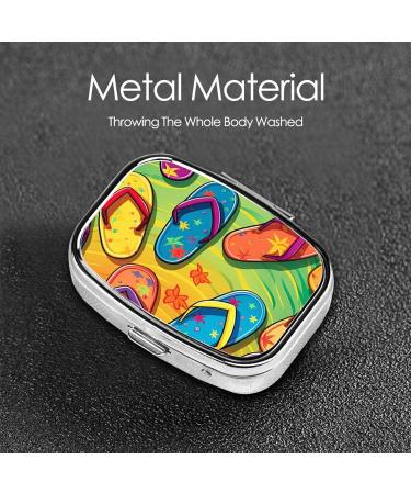 Shop Colorful Flip Flops Printed Pill Box - Portable Travel Medicine Organizer for Easy Dose Management - Buy Online on GoSupps.com