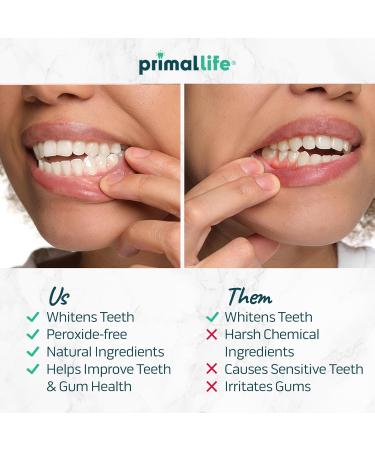 Primal Life Organics Real White Teeth Whitening Strips - All-Natural Peroxide-Free 28 Strips | 14 Treatments - International Shipping Available - Buy Online on GoSupps.com