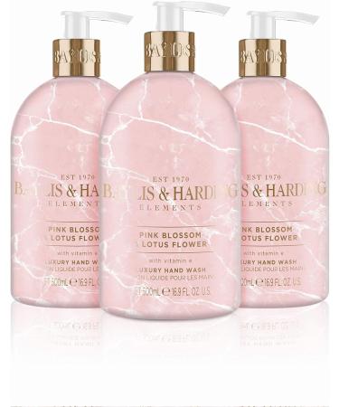 Baylis & Harding Elements Hand Wash Bundle - Pink Blossom, Lotus Flower, White Tea, Neroli - 6 x 500ml Bottles, Vegan Friendly - Buy Online on GoSupps.com