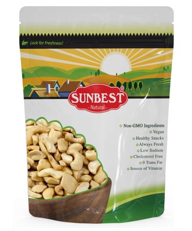 Sunbest Natural Cashew Pieces, Raw, Unsalted, Unroasted, Non-GMO, Vegan, 5 Lbs. Pieces Unsalted 5 Pound (Pack of 1)