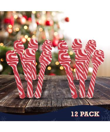 Candy Cane Spoons 12-Pack - Festive Holiday Treats for Hot Drinks - Buy Online on GoSupps.com