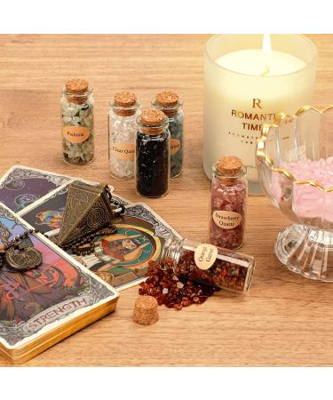 28pcs Crystal Chips Set for Witchcraft Decor - Healing Protection Stones for Spiritual Gemstone Bottles - Buy Online on GoSupps.com