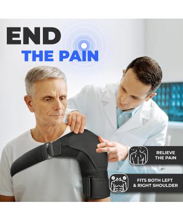 Shoulder Brace for Men | Pain Relief & Support for Torn Rotator Cuff Dislocation & Bursitis | Compression Stabilizer Sleeve (Black Medium - Buy Online on GoSupps.com
