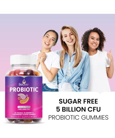 Probiotic Sugar Free Gummies - 5 Billion CFUs - Gut & Immune Support - Mix Berries - 5 Bottles - Buy Online on GoSupps.com