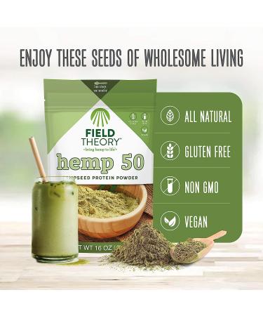 Field Theory Hemp Pro 50 Protein Powder - Organic 16oz Hemp Seed Plant Protein for Keto, Paleo, and Kosher Diet - Buy Online on GoSupps.com