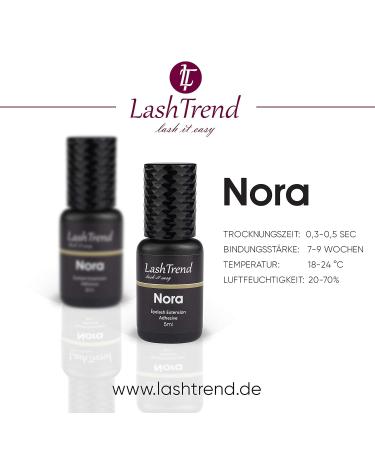 Lash Trend Eyelash Glue - Nora 5ml (Black) | 0.3-0.5 Sec Drying Time | 7-9 Weeks Binding Strength | Premium Extension Glue for Eyelash Extensions - Buy Online on GoSupps.com
