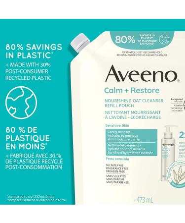 Aveeno Calm + Restore Nourishing Oat Facial Cleanser for Sensitive Skin Gentle Gel Face Wash with Nourishing Oat & Calming Feverfew Hypoallergenic Fragrance- & Paraben-Free 232mL (Packaging May Vary) Starter Item - Buy Online on GoSupps.com